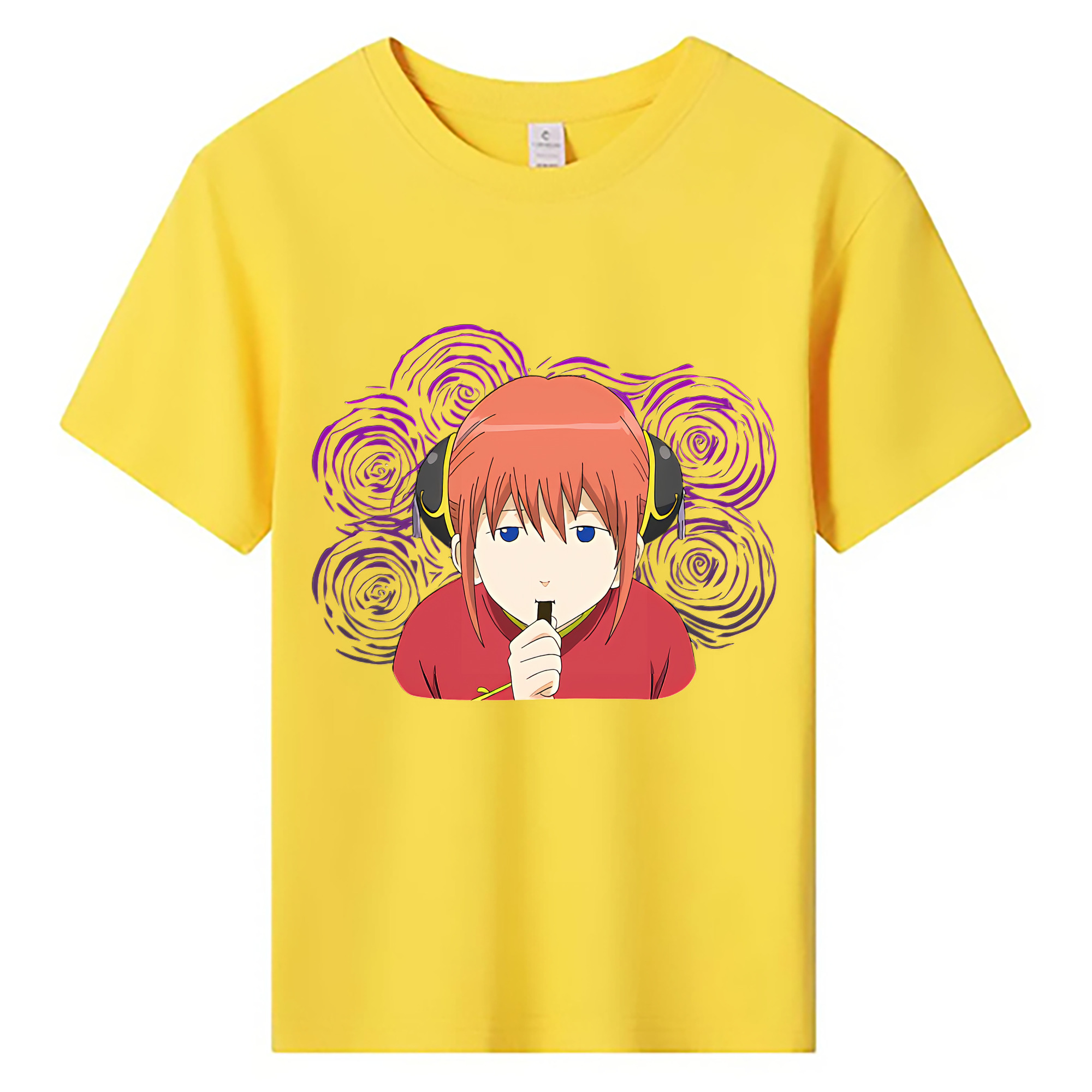 （画像用） ぎんたま 坂田銀時（さかたぎんとき） 神楽 志村新八（しむら しんぱち） GINTAMA Sakata Gintoki Kagura Shimura Shinpachi 綿100％キッズTシャツ（フロントプリント）