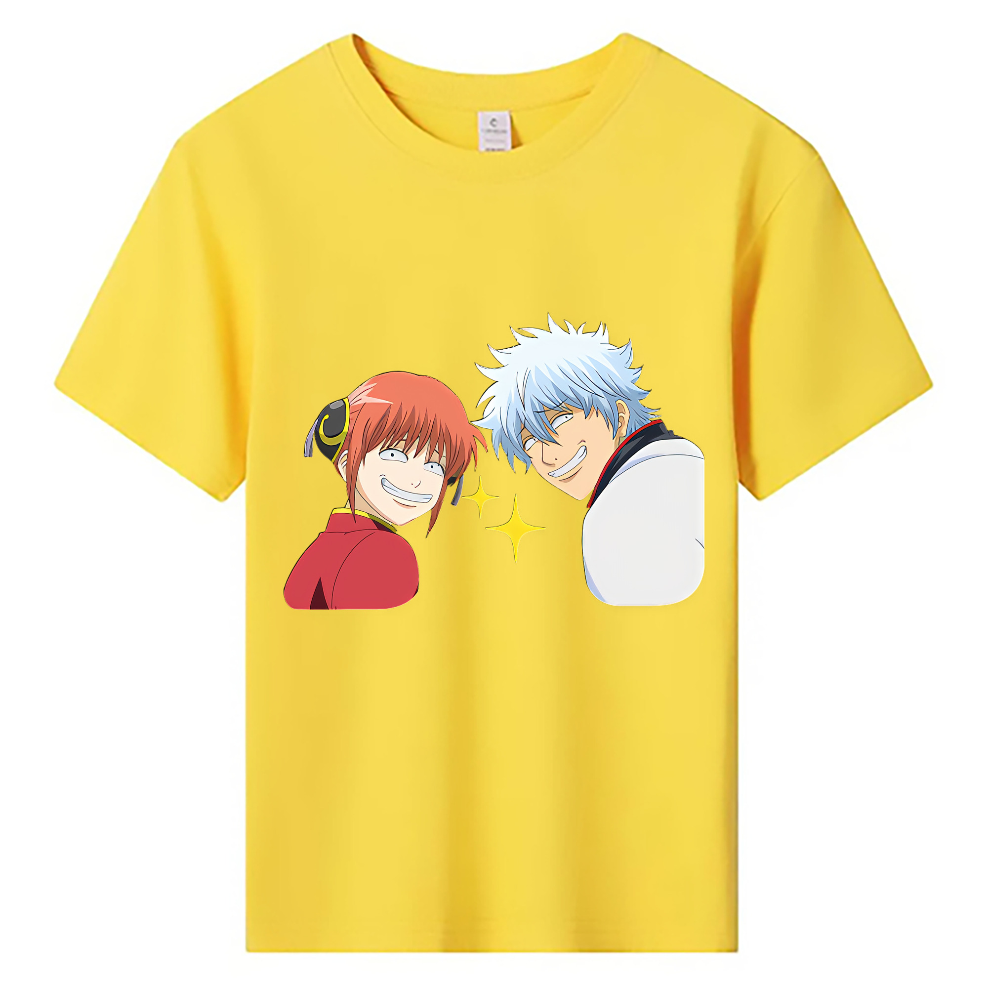 （画像用） ぎんたま 坂田銀時（さかたぎんとき） 神楽 志村新八（しむら しんぱち） GINTAMA Sakata Gintoki Kagura Shimura Shinpachi 綿100％キッズTシャツ（フロントプリント）