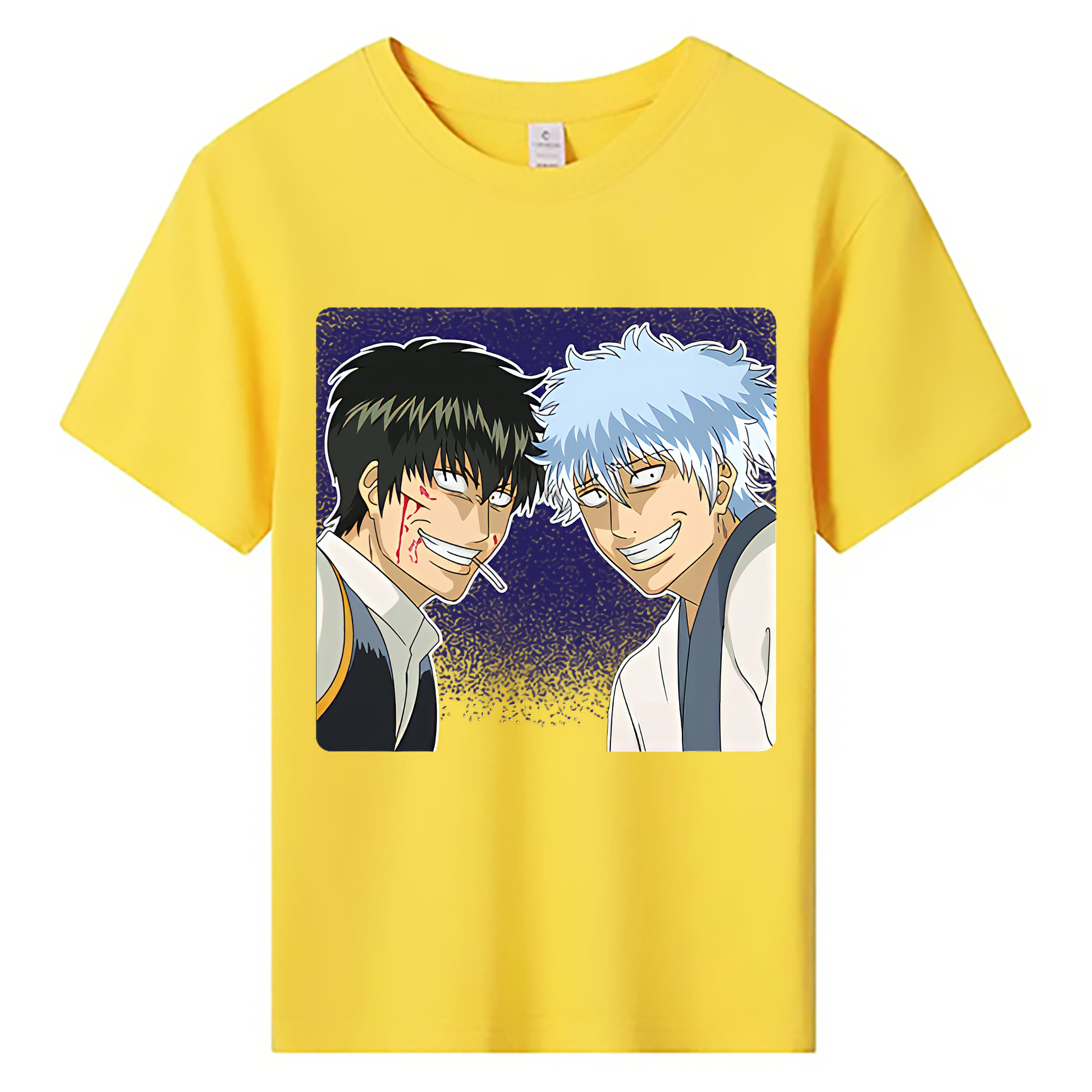 （画像用） ぎんたま 坂田銀時（さかたぎんとき） 神楽 志村新八（しむら しんぱち） GINTAMA Sakata Gintoki Kagura Shimura Shinpachi 綿100％キッズTシャツ（フロントプリント）