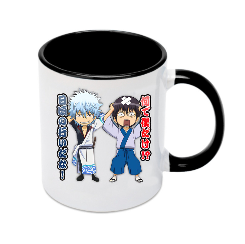 （画像用） ぎんたま 坂田銀時（さかたぎんとき） 神楽 志村新八（しむら しんぱち） GINTAMA Sakata Gintoki Kagura Shimura Shinpachi カラーマグカップ
