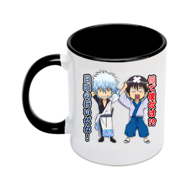 （画像用） ぎんたま 坂田銀時（さかたぎんとき） 神楽 志村新八（しむら しんぱち） GINTAMA Sakata Gintoki Kagura Shimura Shinpachi カラーマグカップ