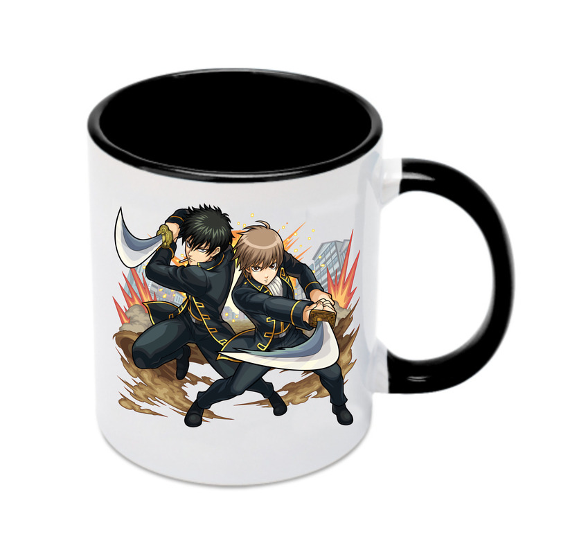 （画像用） ぎんたま 坂田銀時（さかたぎんとき） 神楽 志村新八（しむら しんぱち） GINTAMA Sakata Gintoki Kagura Shimura Shinpachi カラーマグカップ