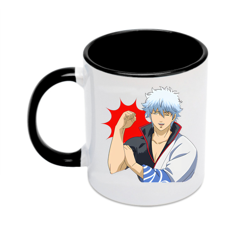 （画像用） ぎんたま 坂田銀時（さかたぎんとき） 神楽 志村新八（しむら しんぱち） GINTAMA Sakata Gintoki Kagura Shimura Shinpachi カラーマグカップ
