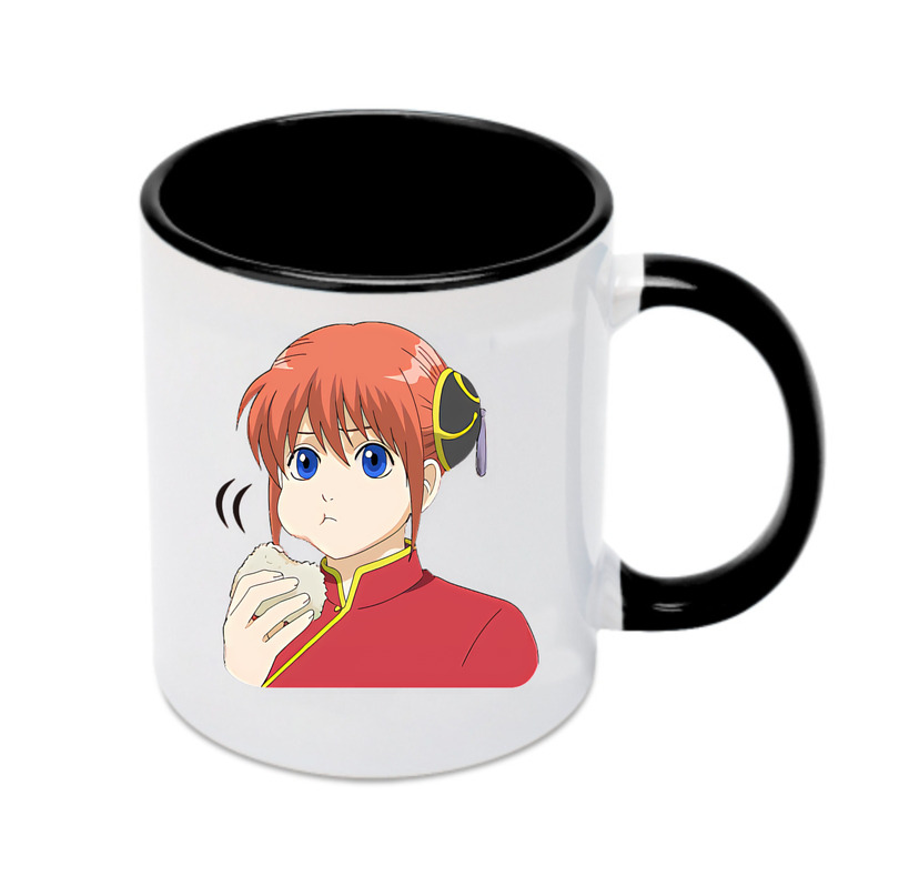 （画像用） ぎんたま 坂田銀時（さかたぎんとき） 神楽 志村新八（しむら しんぱち） GINTAMA Sakata Gintoki Kagura Shimura Shinpachi カラーマグカップ