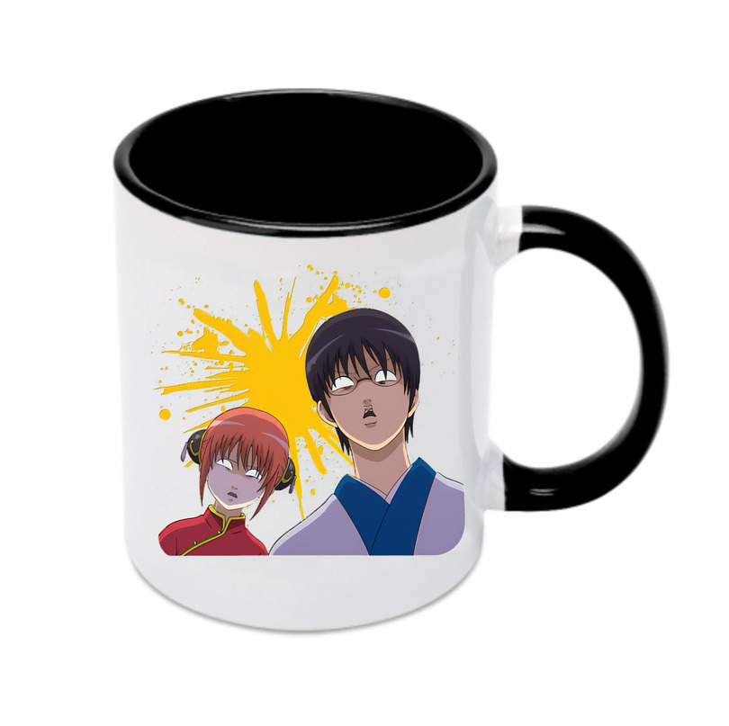 （画像用） ぎんたま 坂田銀時（さかたぎんとき） 神楽 志村新八（しむら しんぱち） GINTAMA Sakata Gintoki Kagura Shimura Shinpachi カラーマグカップ