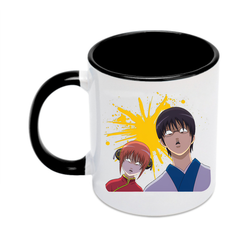 （画像用） ぎんたま 坂田銀時（さかたぎんとき） 神楽 志村新八（しむら しんぱち） GINTAMA Sakata Gintoki Kagura Shimura Shinpachi カラーマグカップ