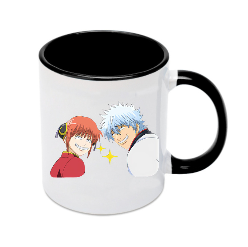 （画像用） ぎんたま 坂田銀時（さかたぎんとき） 神楽 志村新八（しむら しんぱち） GINTAMA Sakata Gintoki Kagura Shimura Shinpachi カラーマグカップ