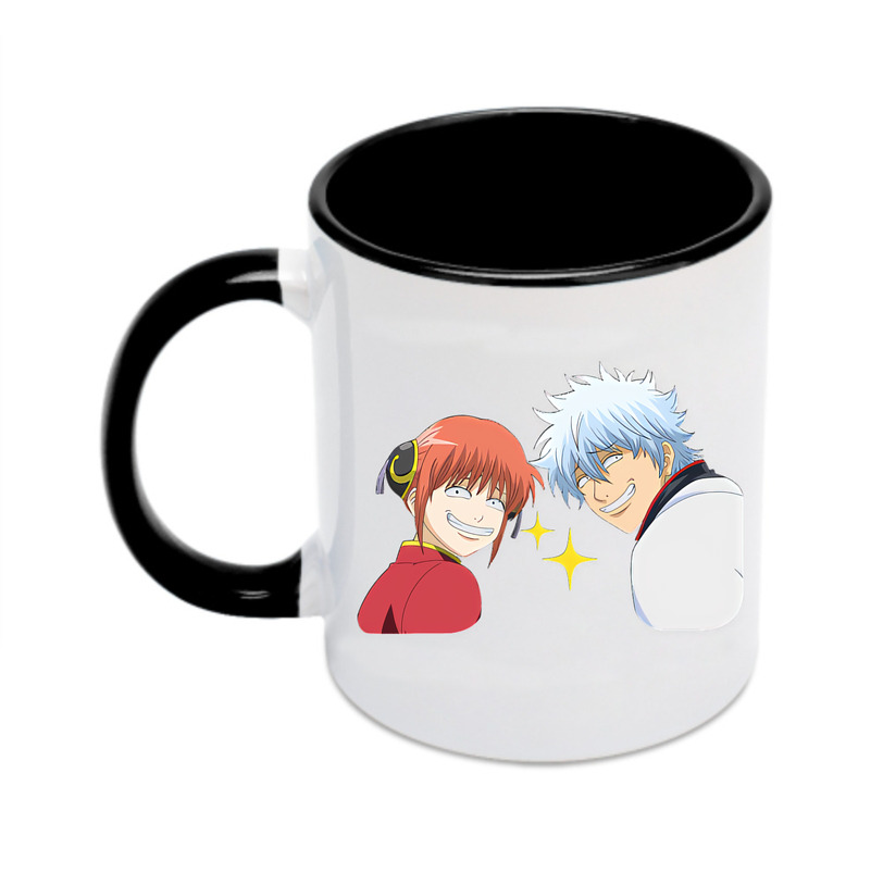 （画像用） ぎんたま 坂田銀時（さかたぎんとき） 神楽 志村新八（しむら しんぱち） GINTAMA Sakata Gintoki Kagura Shimura Shinpachi カラーマグカップ
