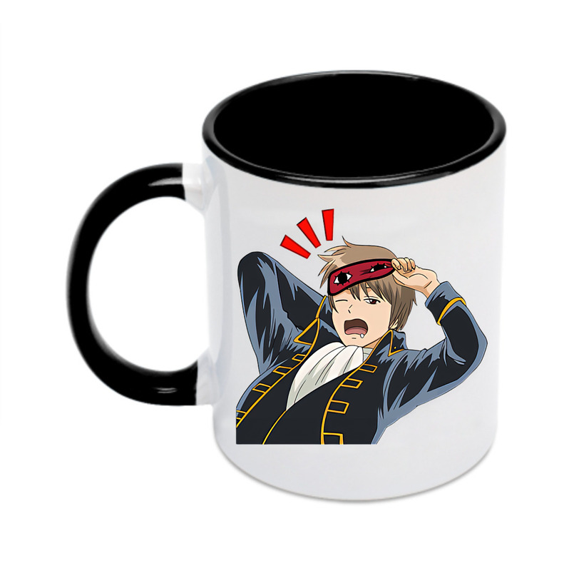 （画像用） ぎんたま 坂田銀時（さかたぎんとき） 神楽 志村新八（しむら しんぱち） GINTAMA Sakata Gintoki Kagura Shimura Shinpachi カラーマグカップ