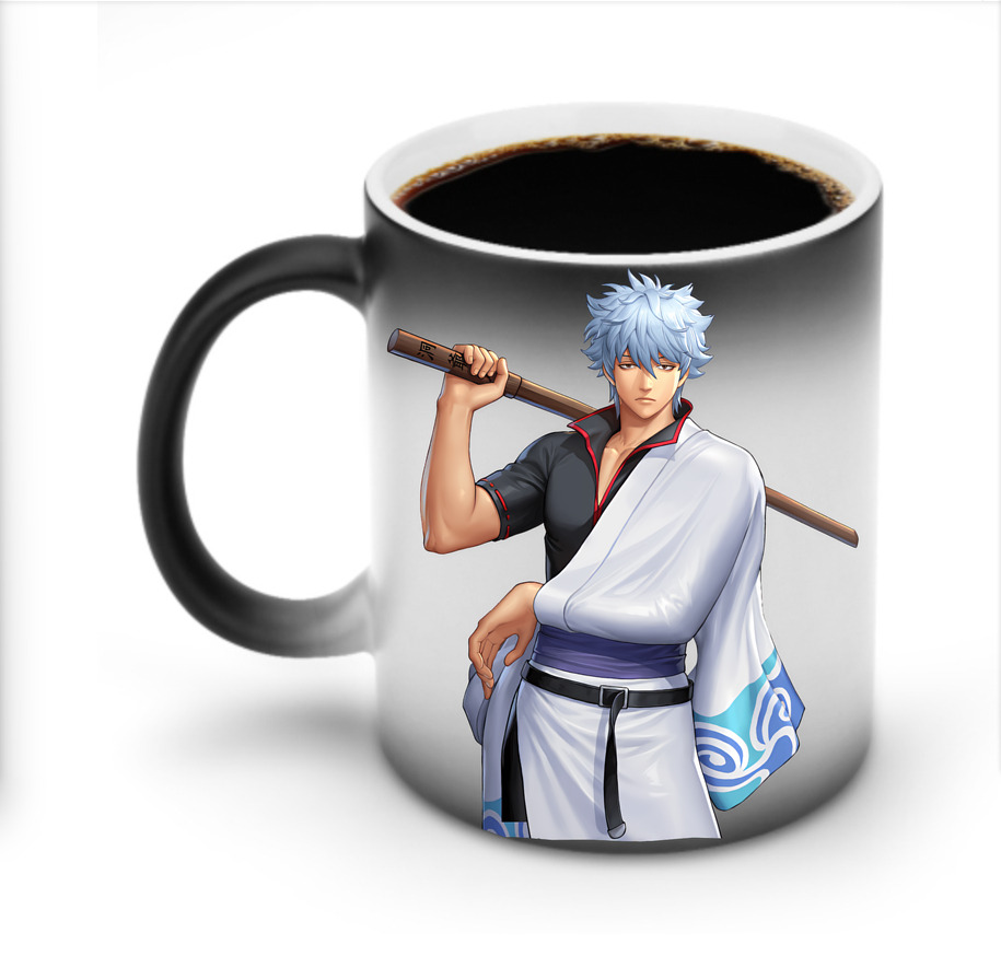 （画像用） ぎんたま 坂田銀時（さかたぎんとき） 神楽 志村新八（しむら しんぱち） GINTAMA Sakata Gintoki Kagura Shimura Shinpachi 温度変色マグカップ