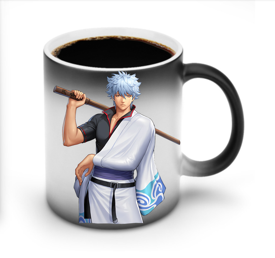 （画像用） ぎんたま 坂田銀時（さかたぎんとき） 神楽 志村新八（しむら しんぱち） GINTAMA Sakata Gintoki Kagura Shimura Shinpachi 温度変色マグカップ