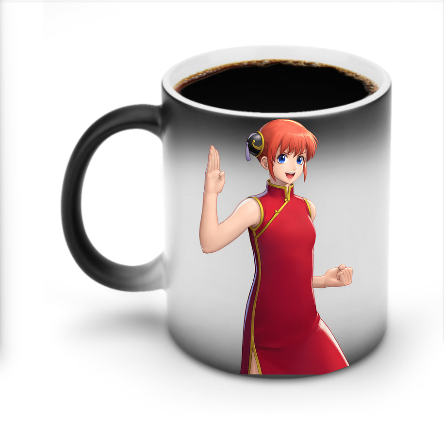 （画像用） ぎんたま 坂田銀時（さかたぎんとき） 神楽 志村新八（しむら しんぱち） GINTAMA Sakata Gintoki Kagura Shimura Shinpachi 温度変色マグカップ