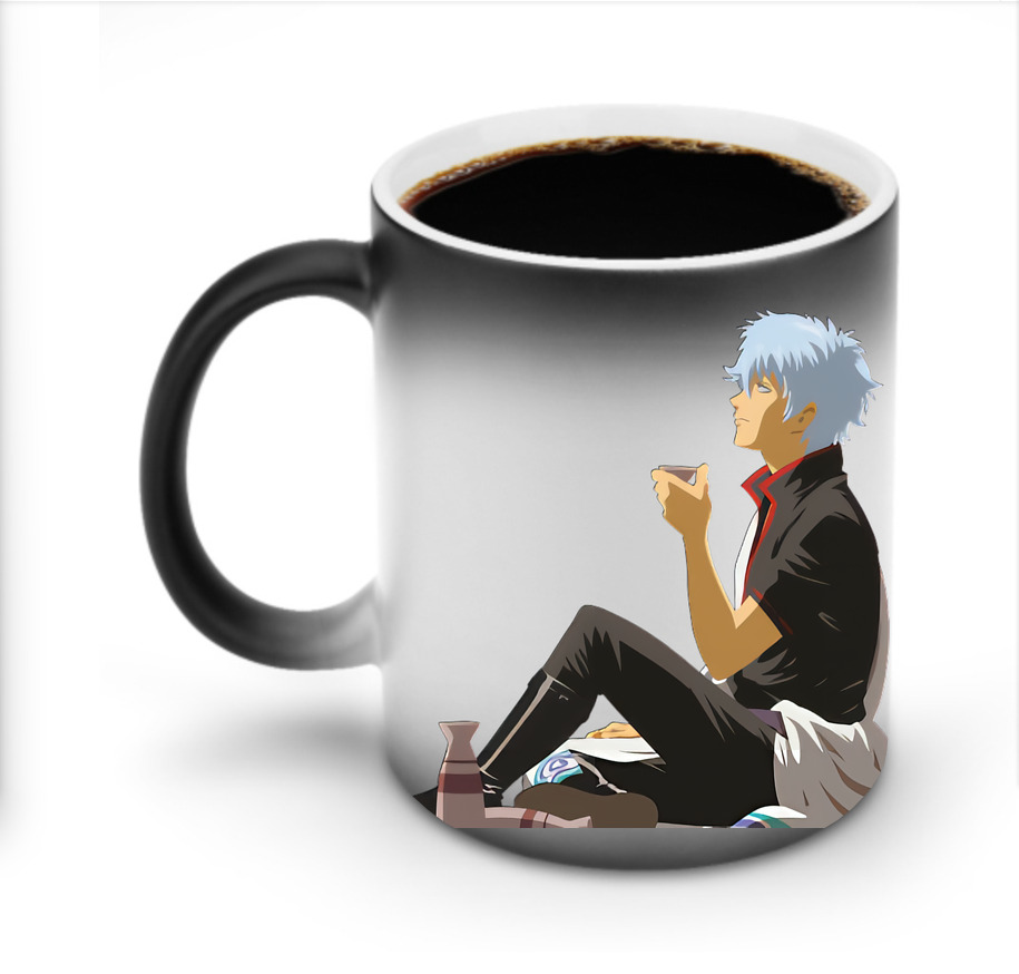 （画像用） ぎんたま 坂田銀時（さかたぎんとき） 神楽 志村新八（しむら しんぱち） GINTAMA Sakata Gintoki Kagura Shimura Shinpachi 温度変色マグカップ