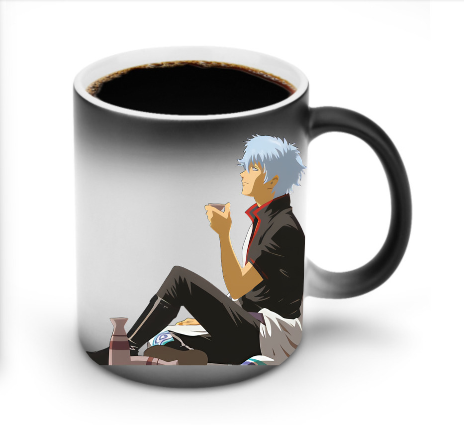 （画像用） ぎんたま 坂田銀時（さかたぎんとき） 神楽 志村新八（しむら しんぱち） GINTAMA Sakata Gintoki Kagura Shimura Shinpachi 温度変色マグカップ