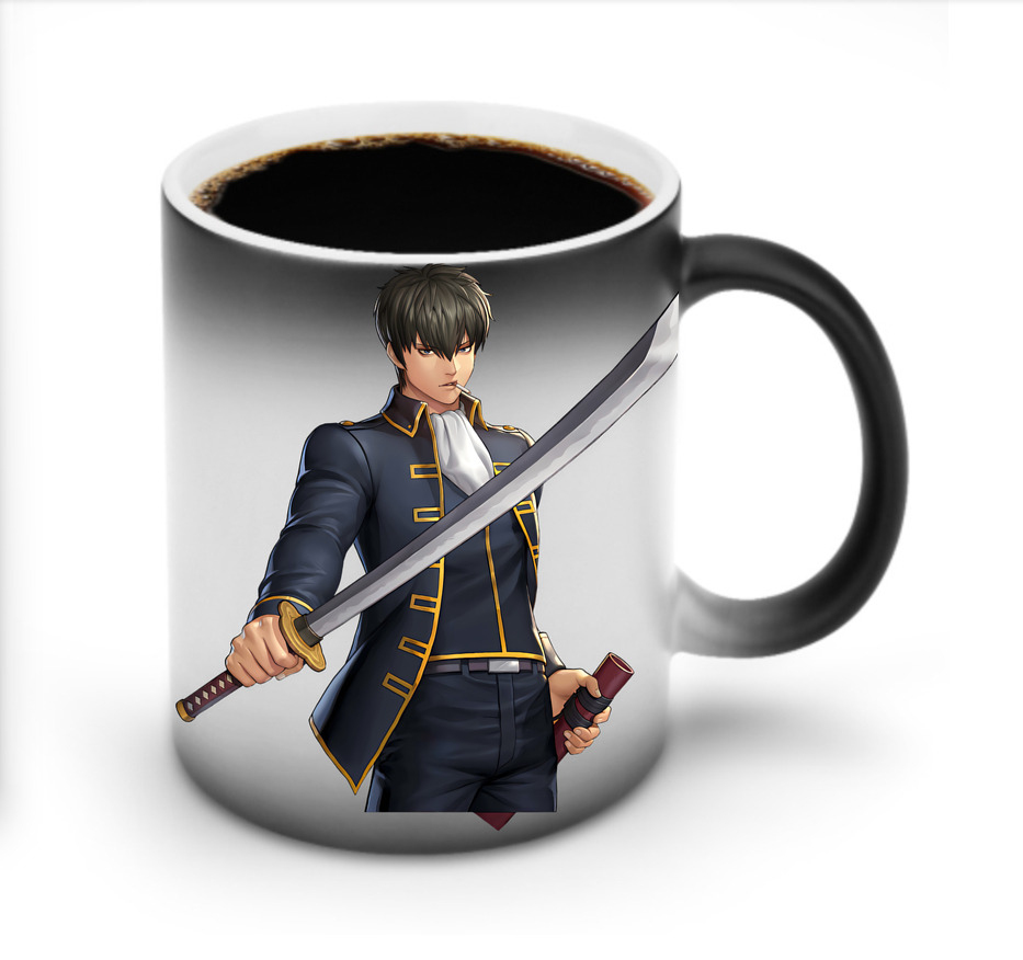 （画像用） ぎんたま 坂田銀時（さかたぎんとき） 神楽 志村新八（しむら しんぱち） GINTAMA Sakata Gintoki Kagura Shimura Shinpachi 温度変色マグカップ
