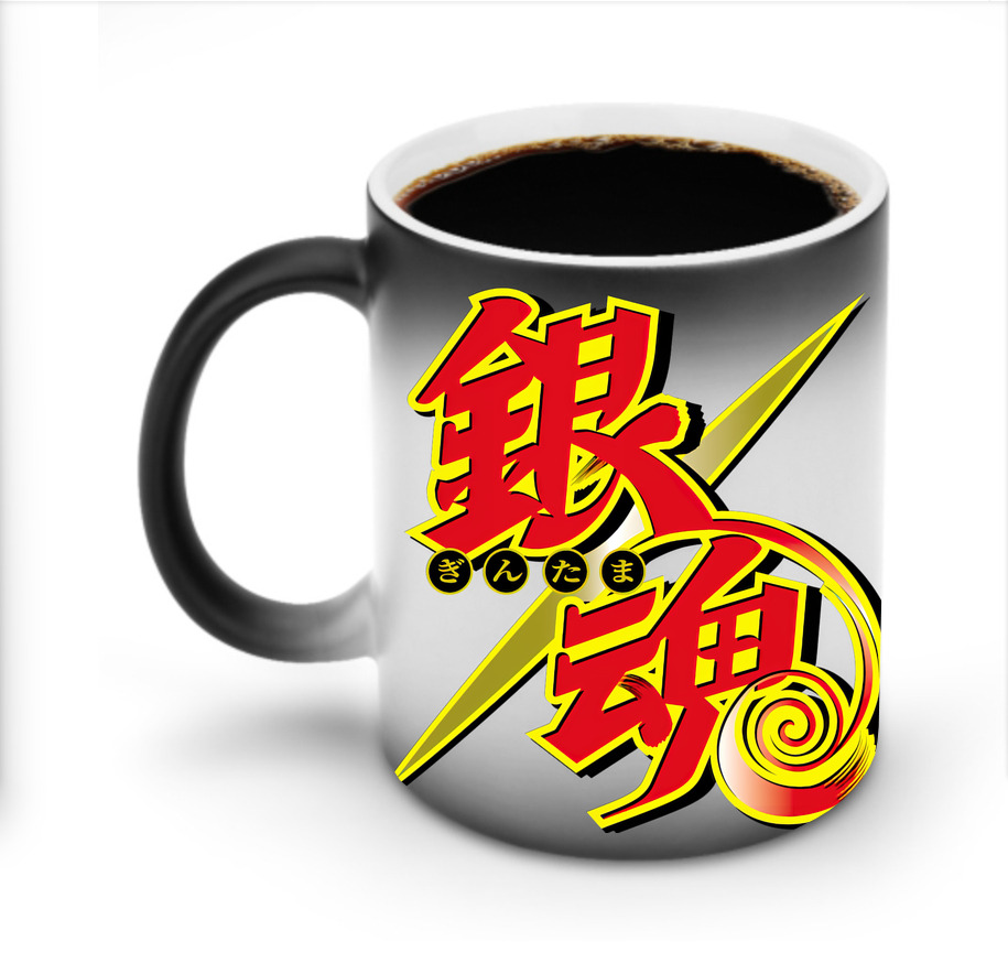 （画像用） ぎんたま 坂田銀時（さかたぎんとき） 神楽 志村新八（しむら しんぱち） GINTAMA Sakata Gintoki Kagura Shimura Shinpachi 温度変色マグカップ