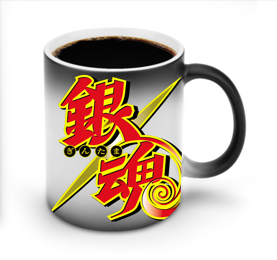 （画像用） ぎんたま 坂田銀時（さかたぎんとき） 神楽 志村新八（しむら しんぱち） GINTAMA Sakata Gintoki Kagura Shimura Shinpachi 温度変色マグカップ