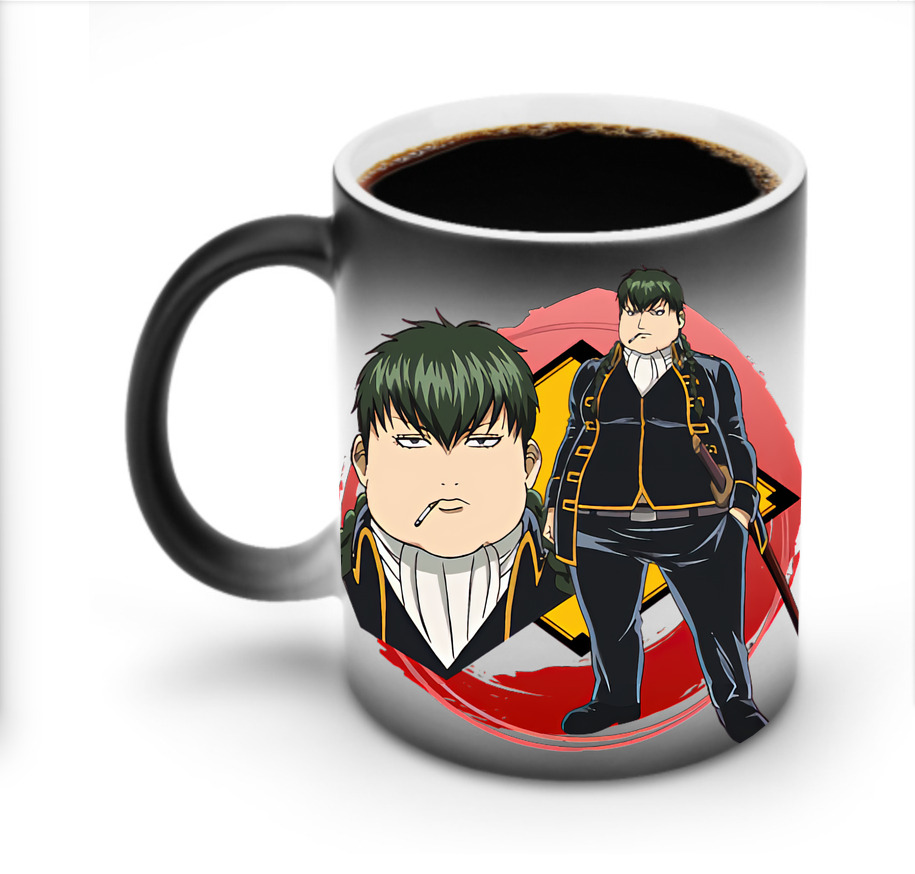 （画像用） ぎんたま 坂田銀時（さかたぎんとき） 神楽 志村新八（しむら しんぱち） GINTAMA Sakata Gintoki Kagura Shimura Shinpachi 温度変色マグカップ