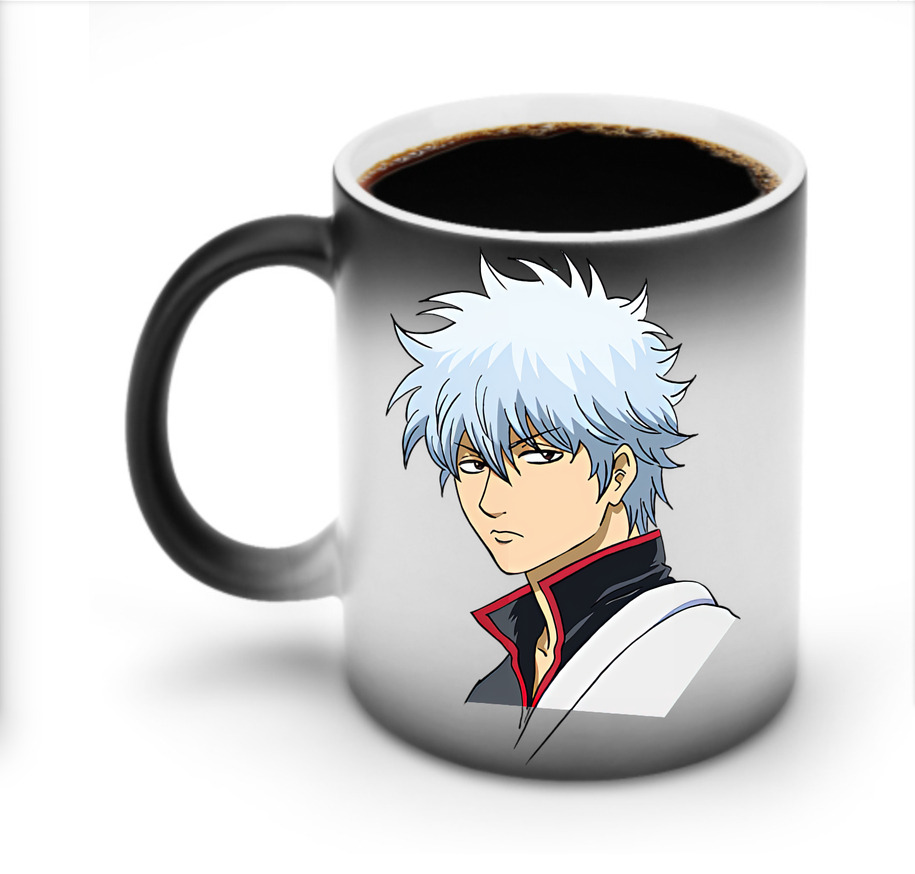 （画像用） ぎんたま 坂田銀時（さかたぎんとき） 神楽 志村新八（しむら しんぱち） GINTAMA Sakata Gintoki Kagura Shimura Shinpachi 温度変色マグカップ