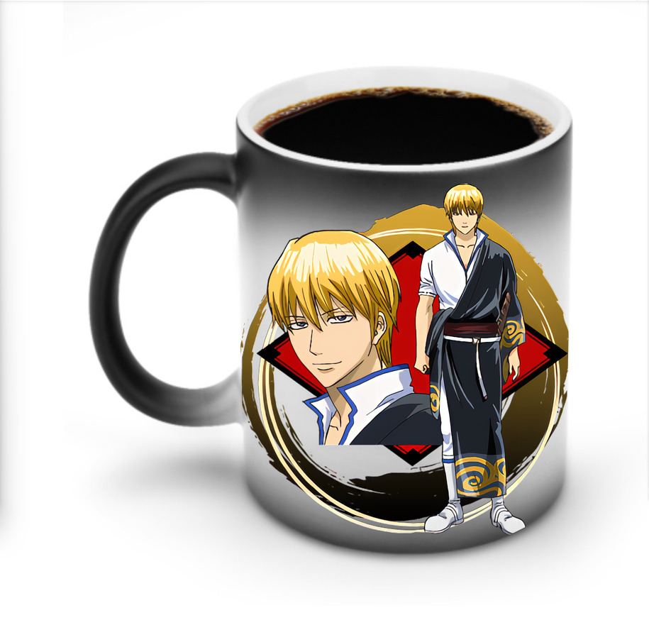 （画像用） ぎんたま 坂田銀時（さかたぎんとき） 神楽 志村新八（しむら しんぱち） GINTAMA Sakata Gintoki Kagura Shimura Shinpachi 温度変色マグカップ