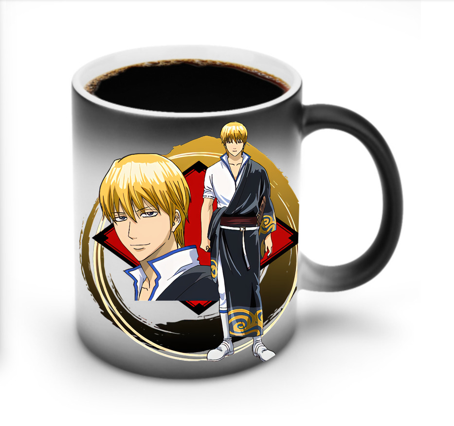 （画像用） ぎんたま 坂田銀時（さかたぎんとき） 神楽 志村新八（しむら しんぱち） GINTAMA Sakata Gintoki Kagura Shimura Shinpachi 温度変色マグカップ