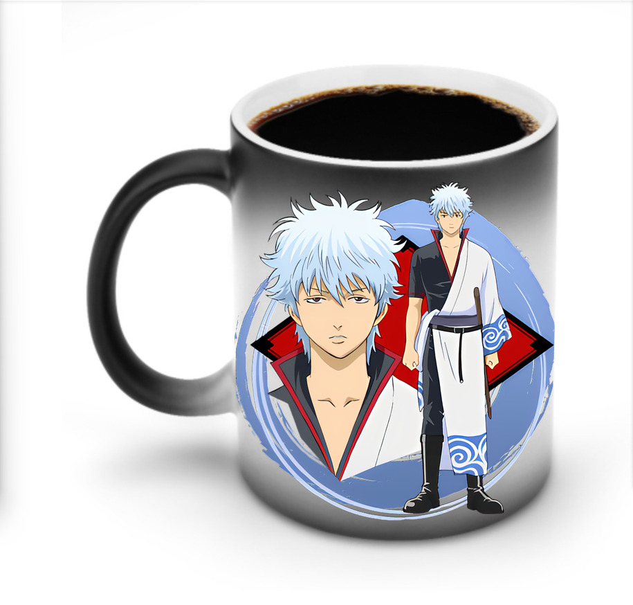 （画像用） ぎんたま 坂田銀時（さかたぎんとき） 神楽 志村新八（しむら しんぱち） GINTAMA Sakata Gintoki Kagura Shimura Shinpachi 温度変色マグカップ