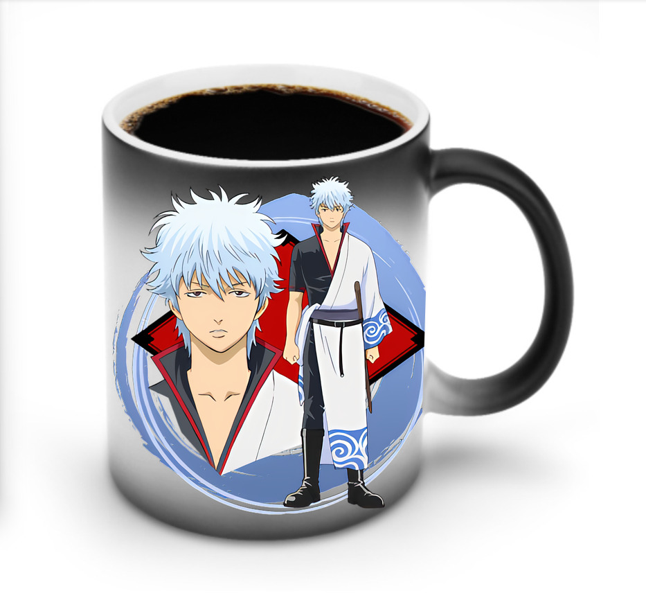 （画像用） ぎんたま 坂田銀時（さかたぎんとき） 神楽 志村新八（しむら しんぱち） GINTAMA Sakata Gintoki Kagura Shimura Shinpachi 温度変色マグカップ