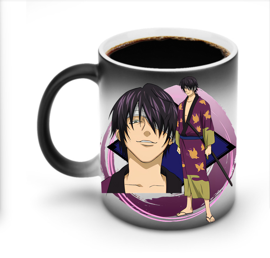 （画像用） ぎんたま 坂田銀時（さかたぎんとき） 神楽 志村新八（しむら しんぱち） GINTAMA Sakata Gintoki Kagura Shimura Shinpachi 温度変色マグカップ