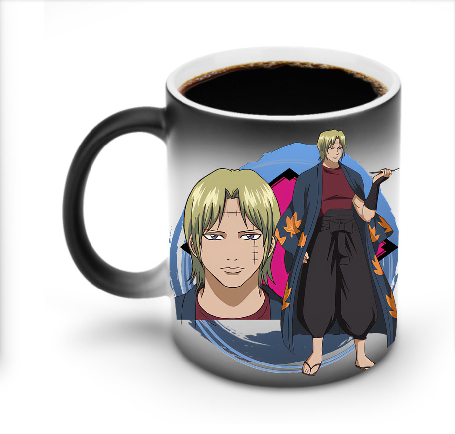 （画像用） ぎんたま 坂田銀時（さかたぎんとき） 神楽 志村新八（しむら しんぱち） GINTAMA Sakata Gintoki Kagura Shimura Shinpachi 温度変色マグカップ