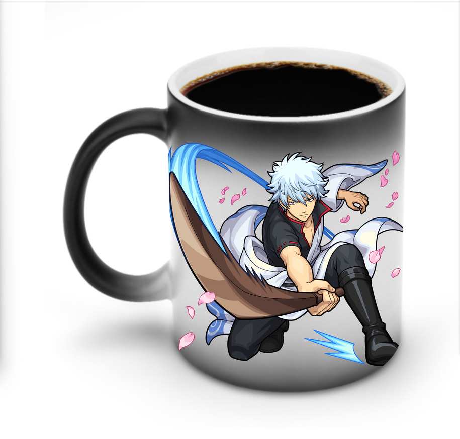 （画像用） ぎんたま 坂田銀時（さかたぎんとき） 神楽 志村新八（しむら しんぱち） GINTAMA Sakata Gintoki Kagura Shimura Shinpachi 温度変色マグカップ