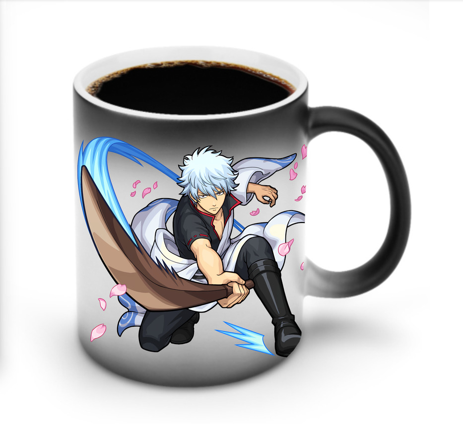 （画像用） ぎんたま 坂田銀時（さかたぎんとき） 神楽 志村新八（しむら しんぱち） GINTAMA Sakata Gintoki Kagura Shimura Shinpachi 温度変色マグカップ