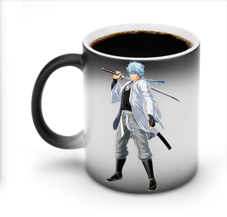 （画像用） ぎんたま 坂田銀時（さかたぎんとき） 神楽 志村新八（しむら しんぱち） GINTAMA Sakata Gintoki Kagura Shimura Shinpachi 温度変色マグカップ