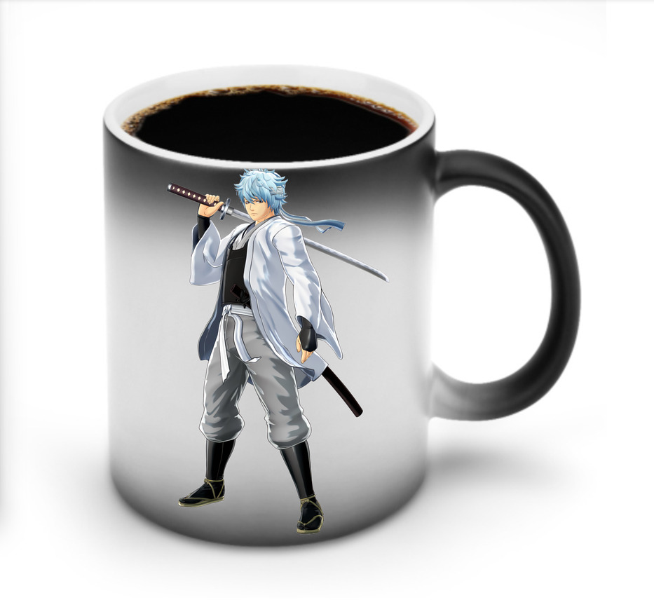 （画像用） ぎんたま 坂田銀時（さかたぎんとき） 神楽 志村新八（しむら しんぱち） GINTAMA Sakata Gintoki Kagura Shimura Shinpachi 温度変色マグカップ