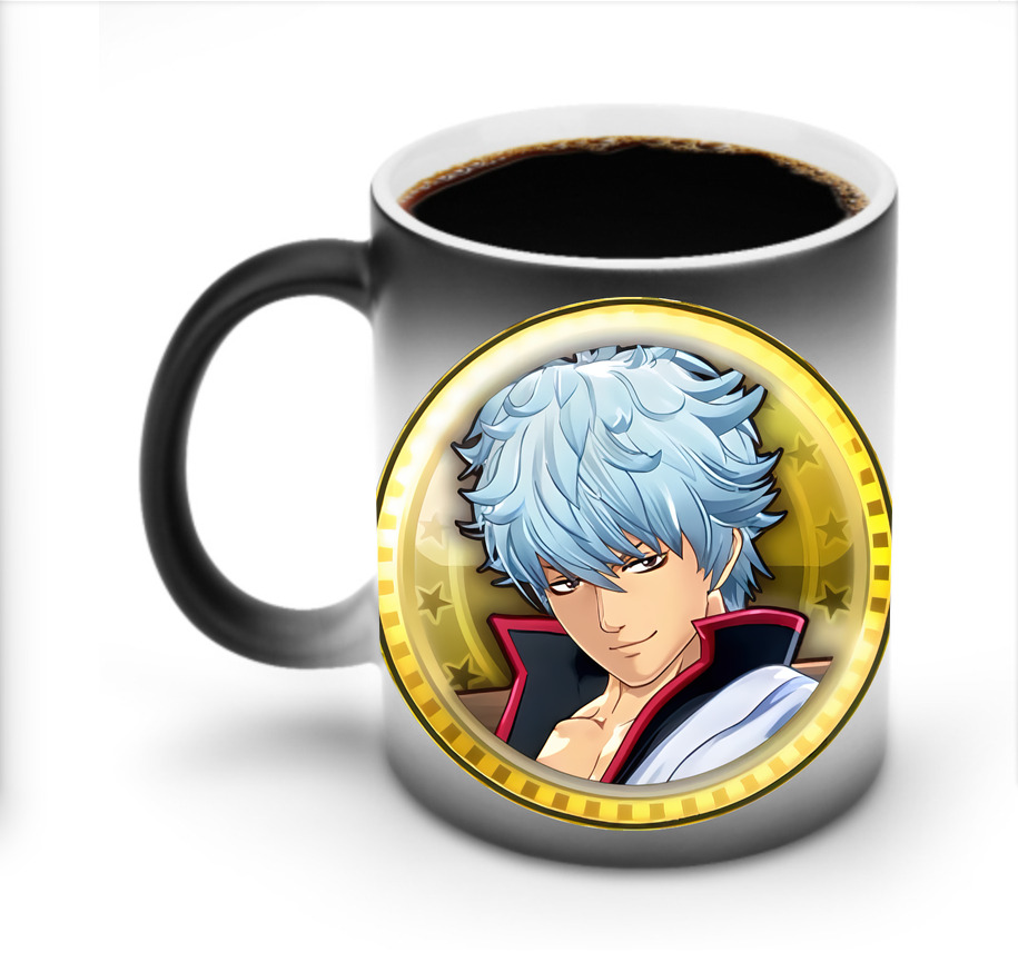 （画像用） ぎんたま 坂田銀時（さかたぎんとき） 神楽 志村新八（しむら しんぱち） GINTAMA Sakata Gintoki Kagura Shimura Shinpachi 温度変色マグカップ