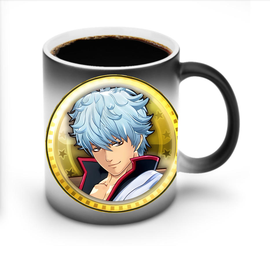 （画像用） ぎんたま 坂田銀時（さかたぎんとき） 神楽 志村新八（しむら しんぱち） GINTAMA Sakata Gintoki Kagura Shimura Shinpachi 温度変色マグカップ
