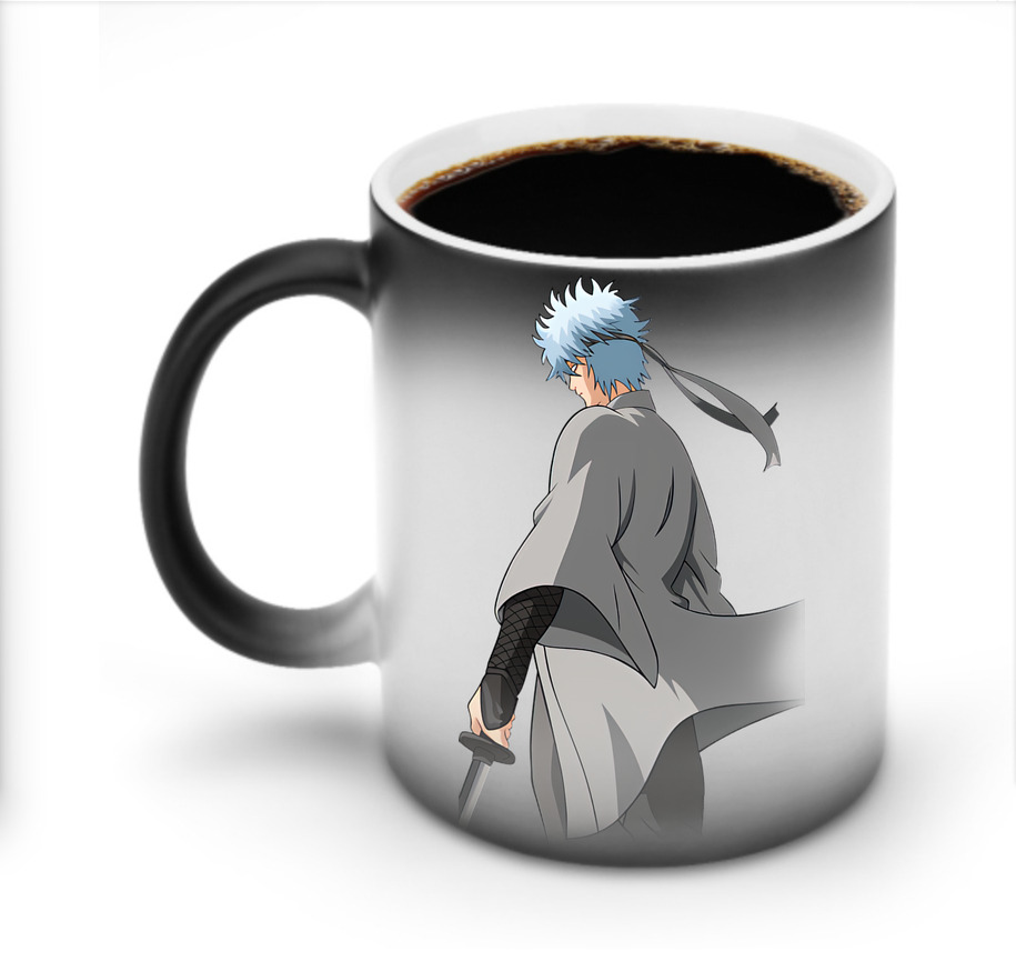 （画像用） ぎんたま 坂田銀時（さかたぎんとき） 神楽 志村新八（しむら しんぱち） GINTAMA Sakata Gintoki Kagura Shimura Shinpachi 温度変色マグカップ