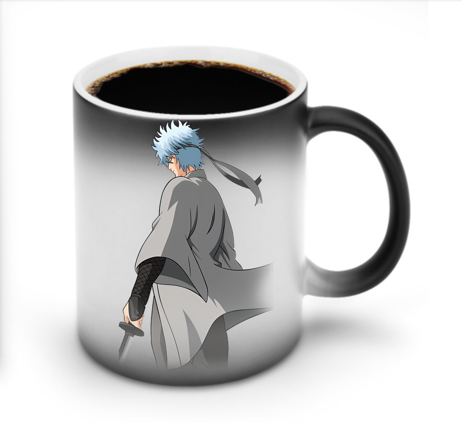 （画像用） ぎんたま 坂田銀時（さかたぎんとき） 神楽 志村新八（しむら しんぱち） GINTAMA Sakata Gintoki Kagura Shimura Shinpachi 温度変色マグカップ
