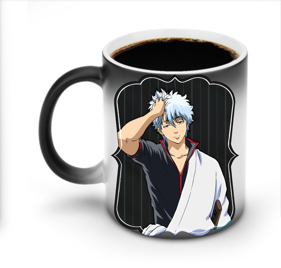 （画像用） ぎんたま 坂田銀時（さかたぎんとき） 神楽 志村新八（しむら しんぱち） GINTAMA Sakata Gintoki Kagura Shimura Shinpachi 温度変色マグカップ