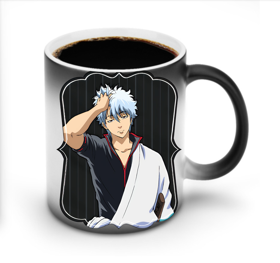 （画像用） ぎんたま 坂田銀時（さかたぎんとき） 神楽 志村新八（しむら しんぱち） GINTAMA Sakata Gintoki Kagura Shimura Shinpachi 温度変色マグカップ