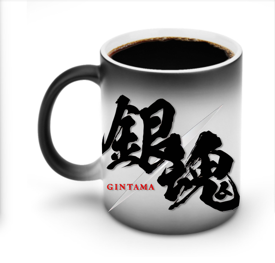 （画像用） ぎんたま 坂田銀時（さかたぎんとき） 神楽 志村新八（しむら しんぱち） GINTAMA Sakata Gintoki Kagura Shimura Shinpachi 温度変色マグカップ
