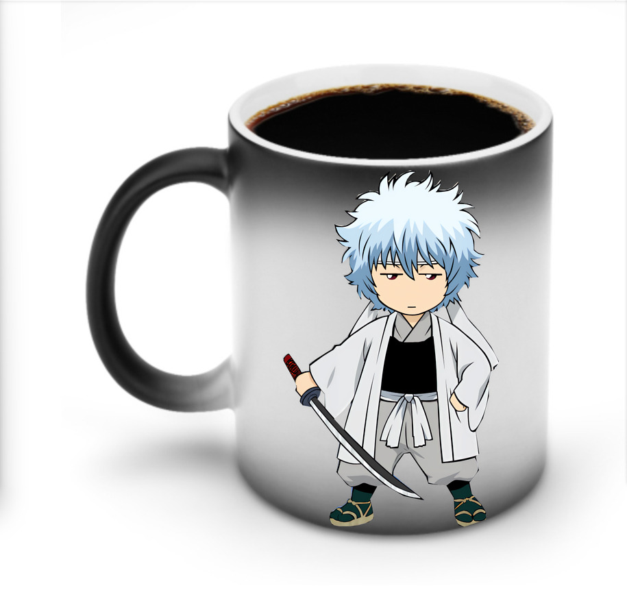 （画像用） ぎんたま 坂田銀時（さかたぎんとき） 神楽 志村新八（しむら しんぱち） GINTAMA Sakata Gintoki Kagura Shimura Shinpachi 温度変色マグカップ