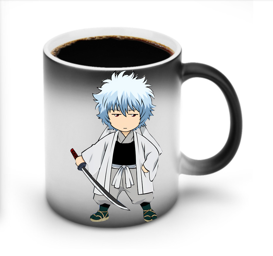 （画像用） ぎんたま 坂田銀時（さかたぎんとき） 神楽 志村新八（しむら しんぱち） GINTAMA Sakata Gintoki Kagura Shimura Shinpachi 温度変色マグカップ