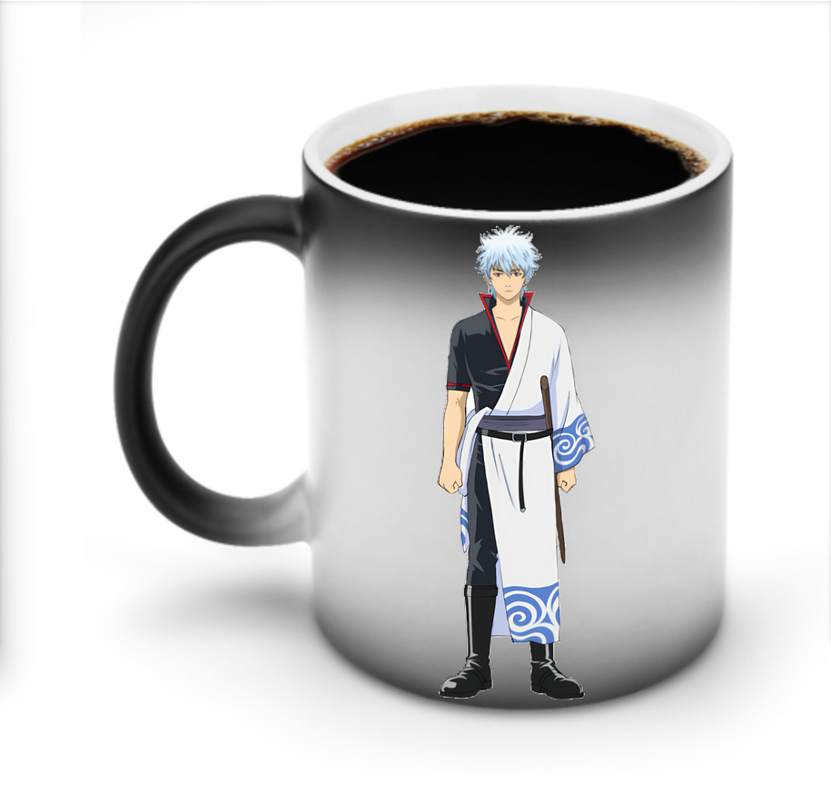 （画像用） ぎんたま 坂田銀時（さかたぎんとき） 神楽 志村新八（しむら しんぱち） GINTAMA Sakata Gintoki Kagura Shimura Shinpachi 温度変色マグカップ