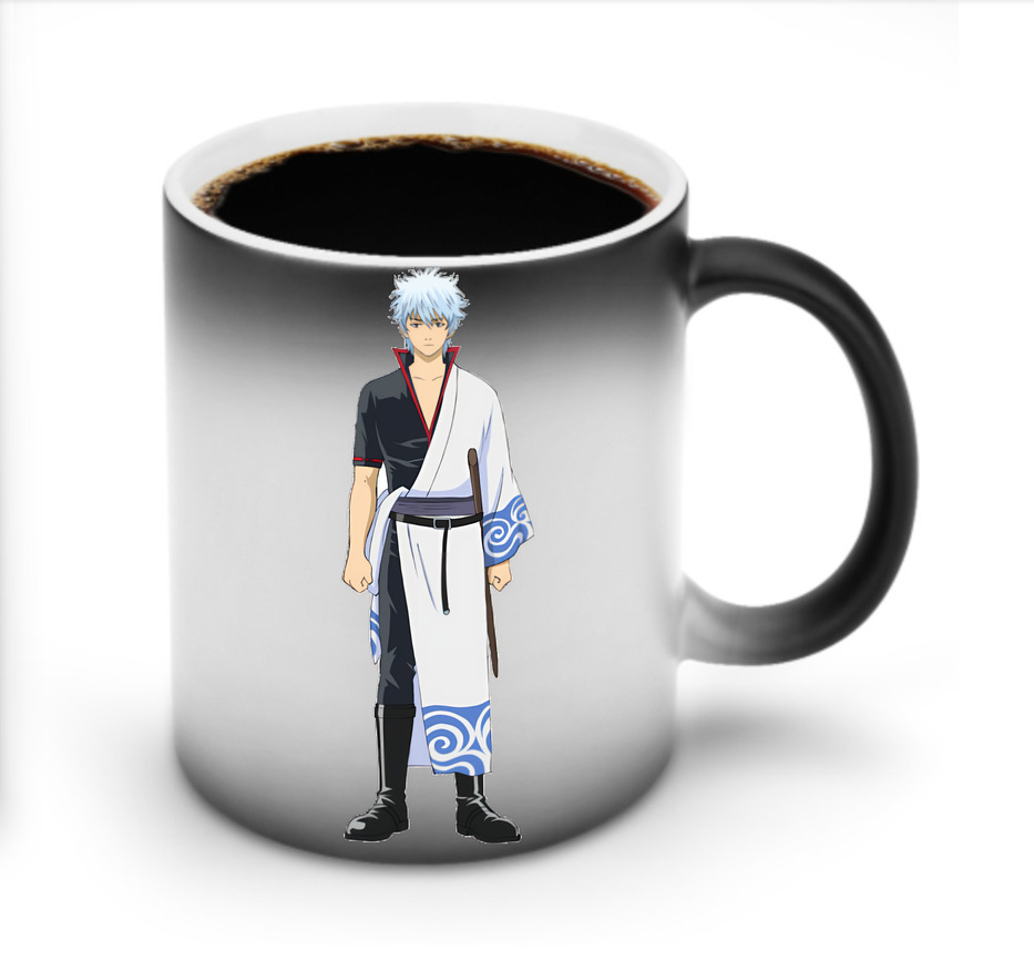 （画像用） ぎんたま 坂田銀時（さかたぎんとき） 神楽 志村新八（しむら しんぱち） GINTAMA Sakata Gintoki Kagura Shimura Shinpachi 温度変色マグカップ