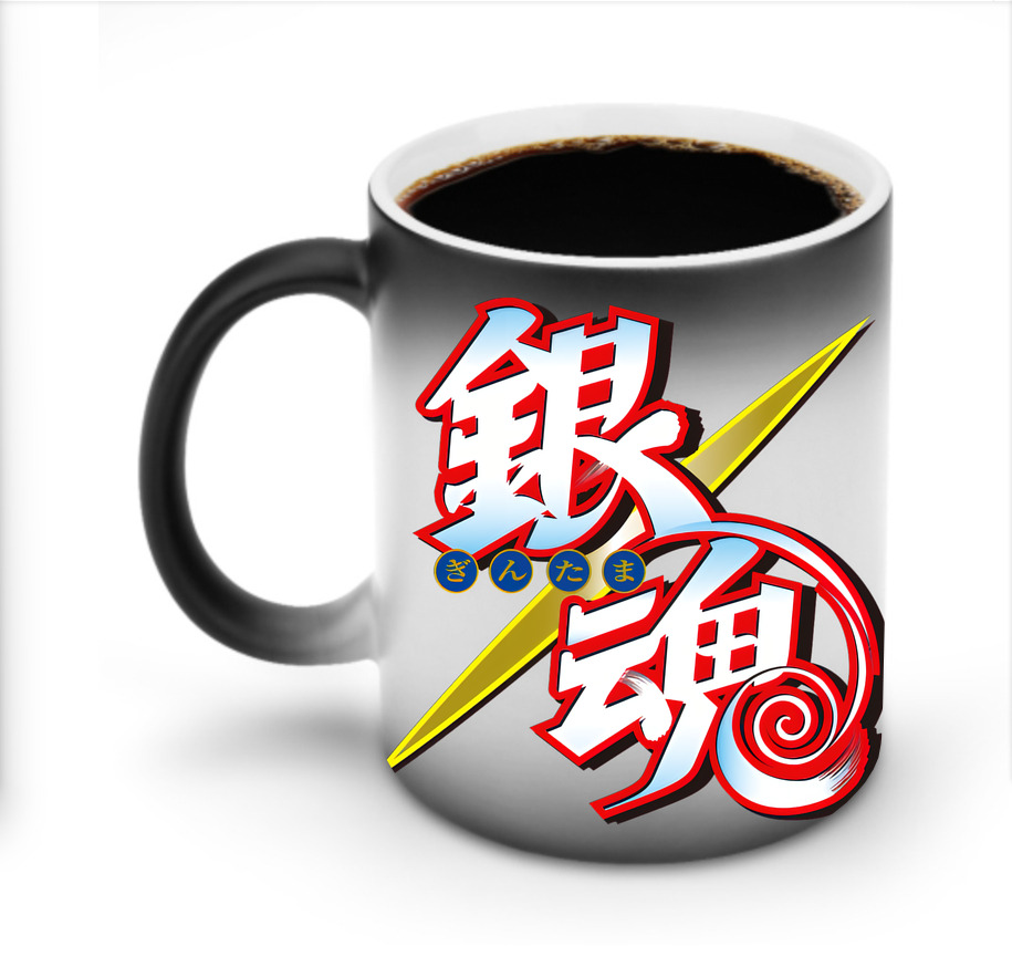 （画像用） ぎんたま 坂田銀時（さかたぎんとき） 神楽 志村新八（しむら しんぱち） GINTAMA Sakata Gintoki Kagura Shimura Shinpachi 温度変色マグカップ