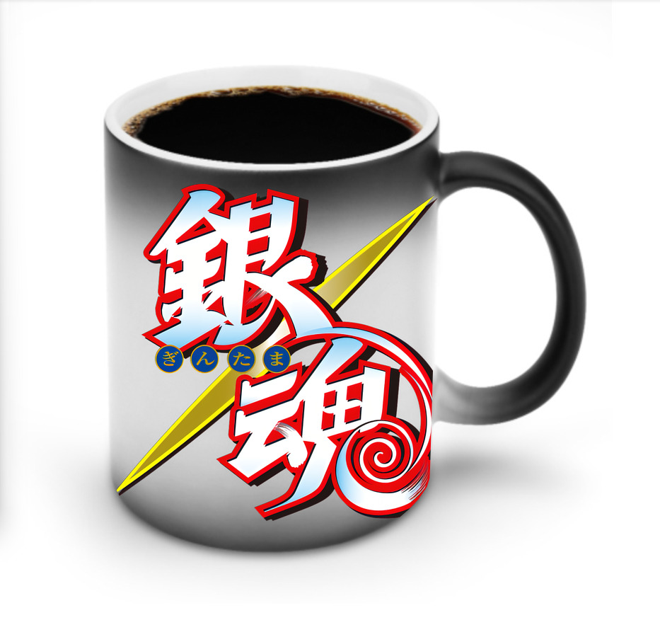（画像用） ぎんたま 坂田銀時（さかたぎんとき） 神楽 志村新八（しむら しんぱち） GINTAMA Sakata Gintoki Kagura Shimura Shinpachi 温度変色マグカップ