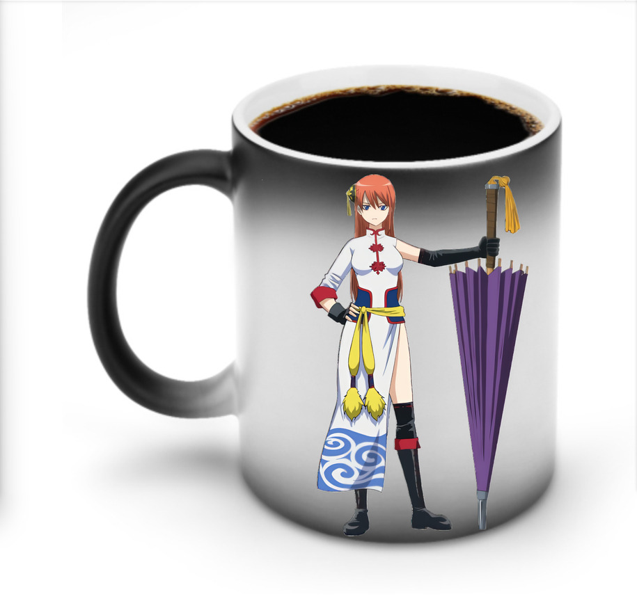 （画像用） ぎんたま 坂田銀時（さかたぎんとき） 神楽 志村新八（しむら しんぱち） GINTAMA Sakata Gintoki Kagura Shimura Shinpachi 温度変色マグカップ