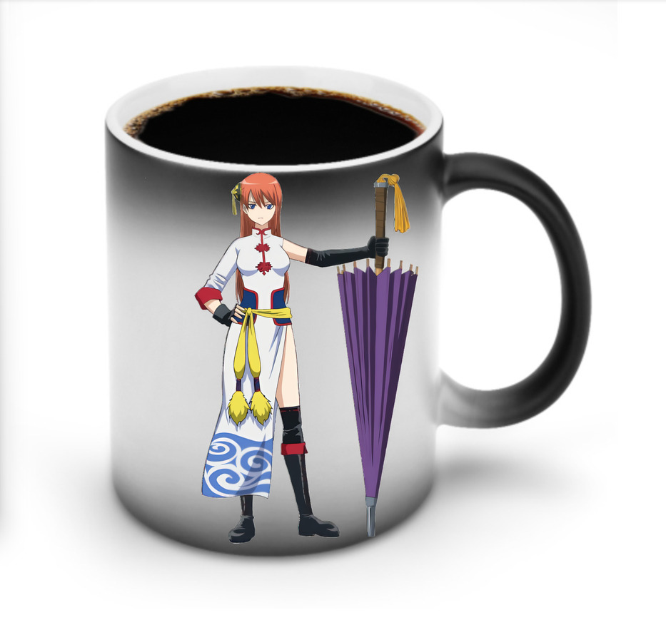 （画像用） ぎんたま 坂田銀時（さかたぎんとき） 神楽 志村新八（しむら しんぱち） GINTAMA Sakata Gintoki Kagura Shimura Shinpachi 温度変色マグカップ