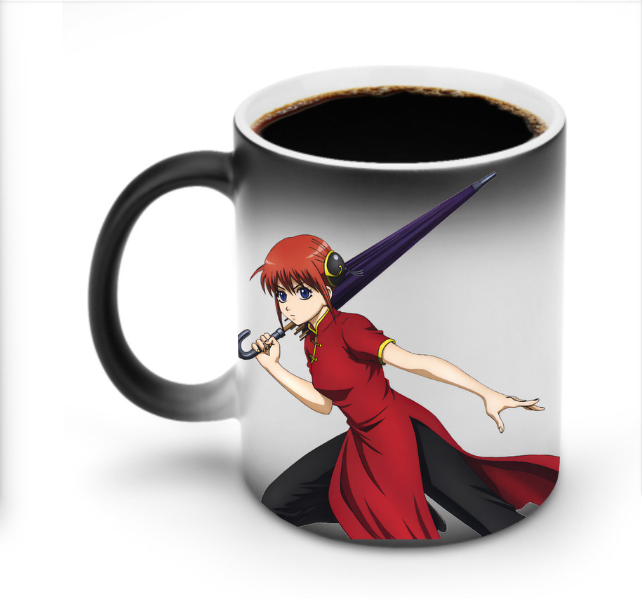 （画像用） ぎんたま 坂田銀時（さかたぎんとき） 神楽 志村新八（しむら しんぱち） GINTAMA Sakata Gintoki Kagura Shimura Shinpachi 温度変色マグカップ