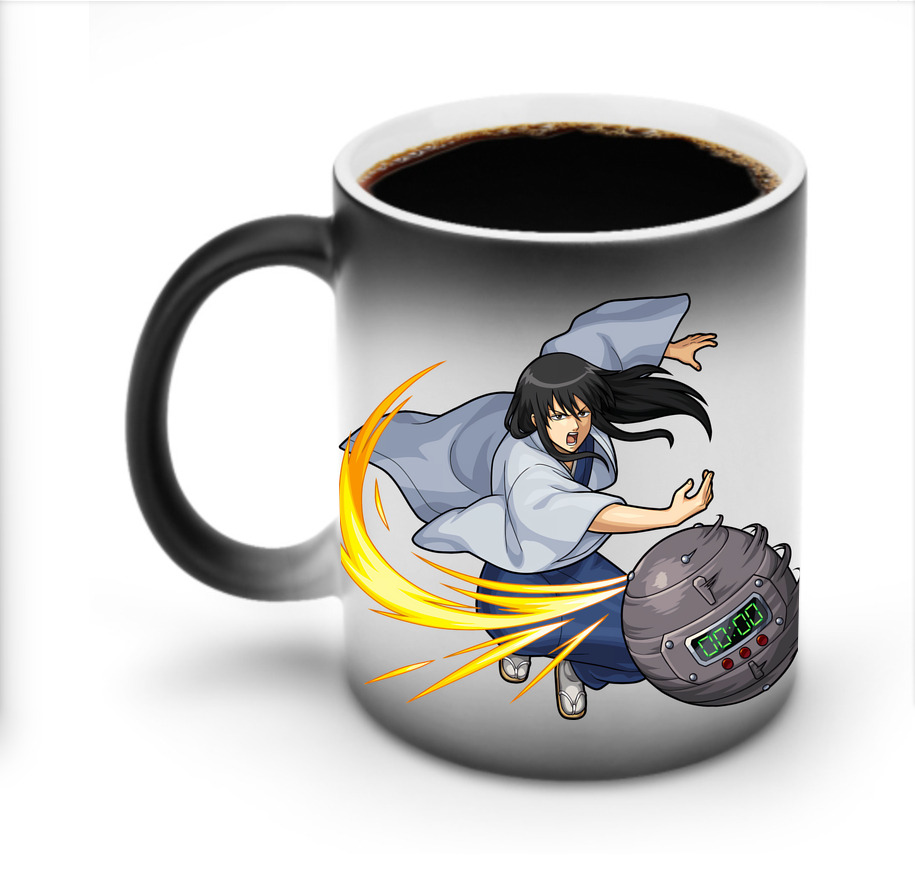 （画像用） ぎんたま 坂田銀時（さかたぎんとき） 神楽 志村新八（しむら しんぱち） GINTAMA Sakata Gintoki Kagura Shimura Shinpachi 温度変色マグカップ